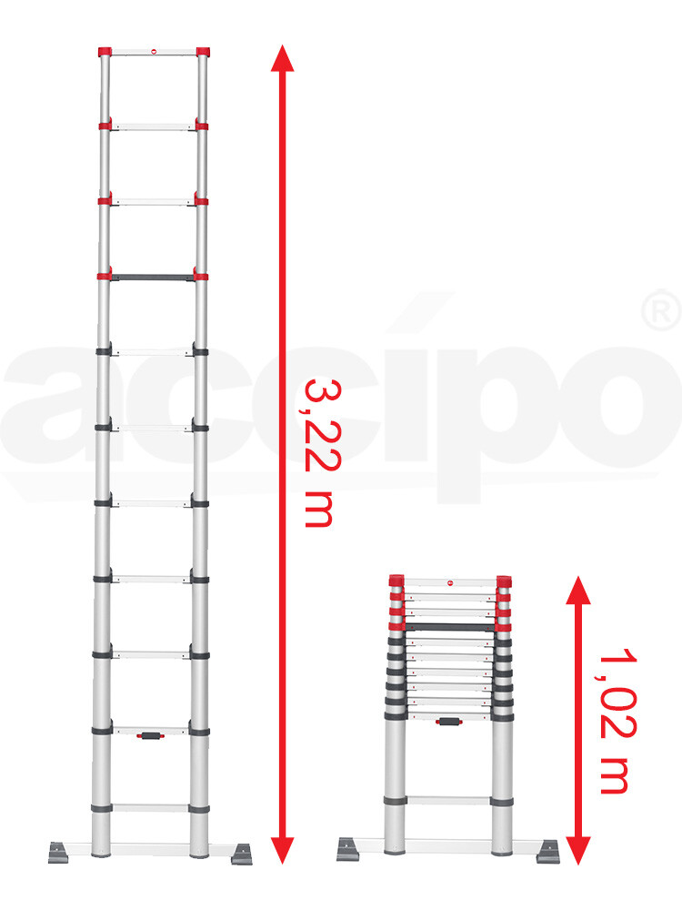 Hailo T80 FlexLine – drabina teleskopowa, 11 szczebli